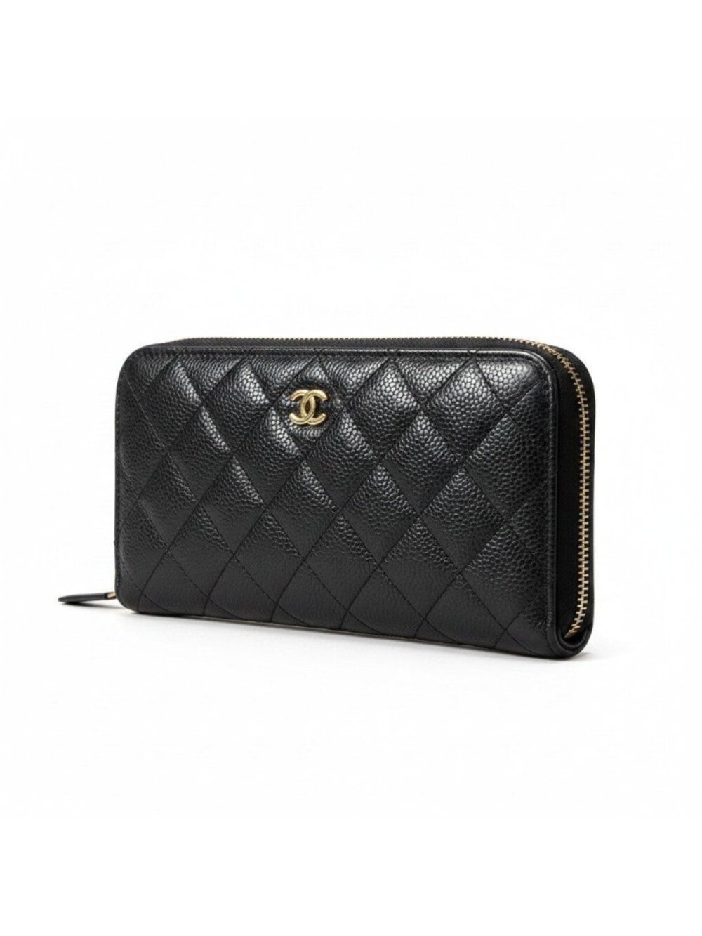 Chanel G9 Quilted Caviar Leather Wallet Black